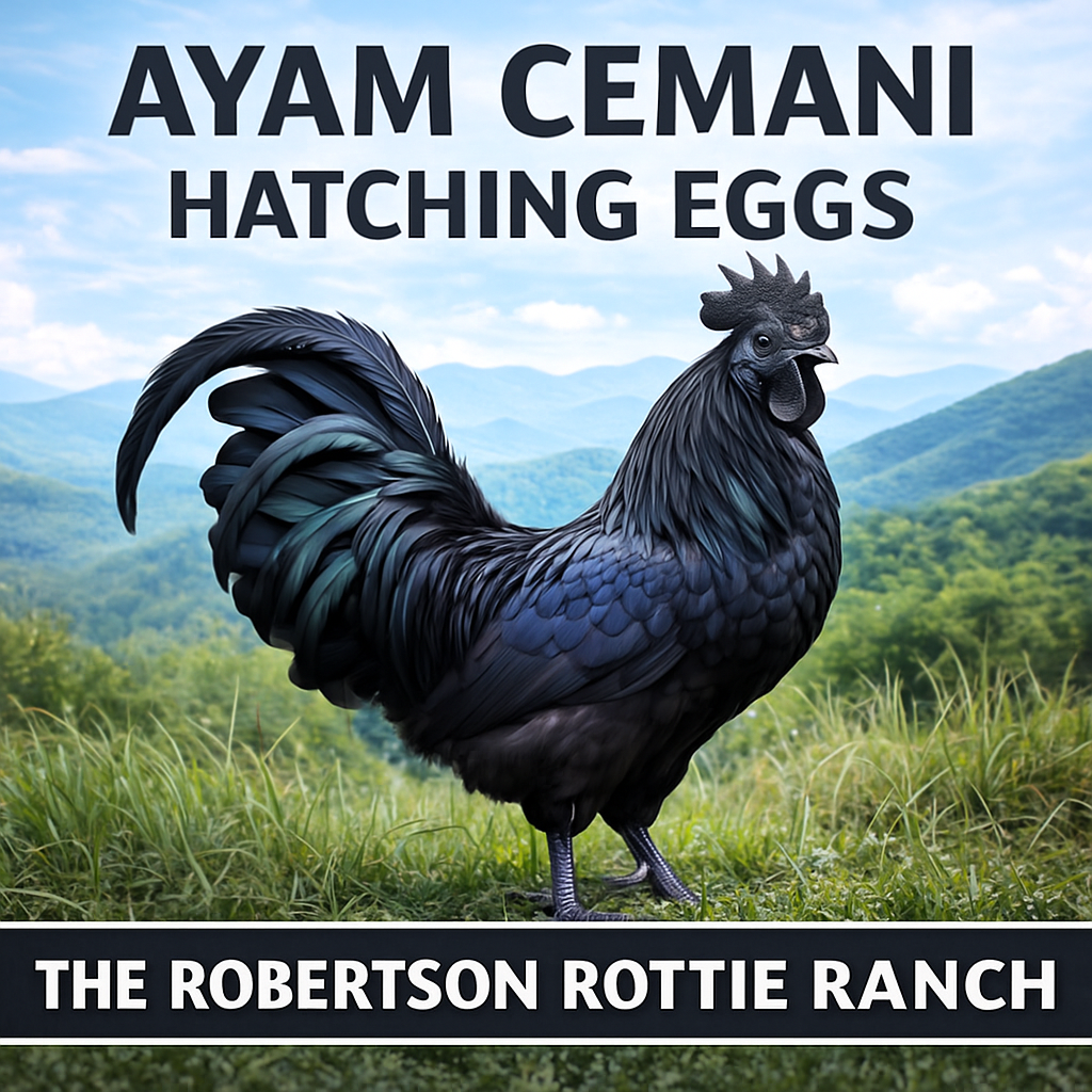 6 Ayam Cemani Hatching Eggs | Rare Fibromelanistic Black Chicken Project